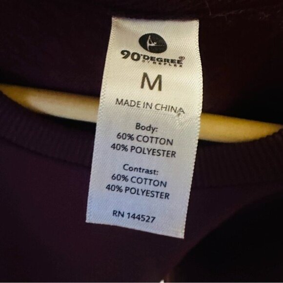 90 Degree by Reflex Windsor Wine Crop Sweatshirt – Size Medium – NWT - Picture 8 of 8